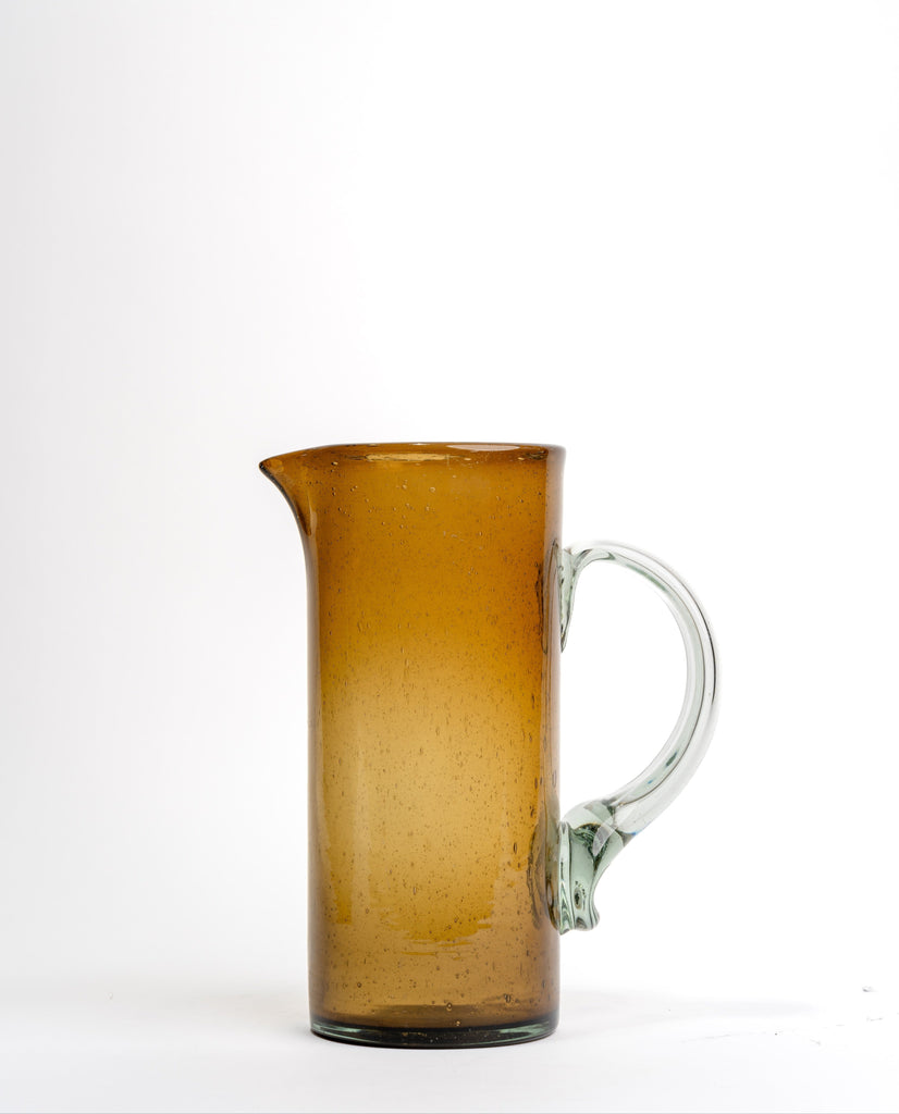 Jarra para agua, Jarra de vidrio soplado, Jarra individual, Jarra de litro y medio, Jarra para comedor, Jarra para mesa, Jarra de vidrio, cristalería, decor, decoración