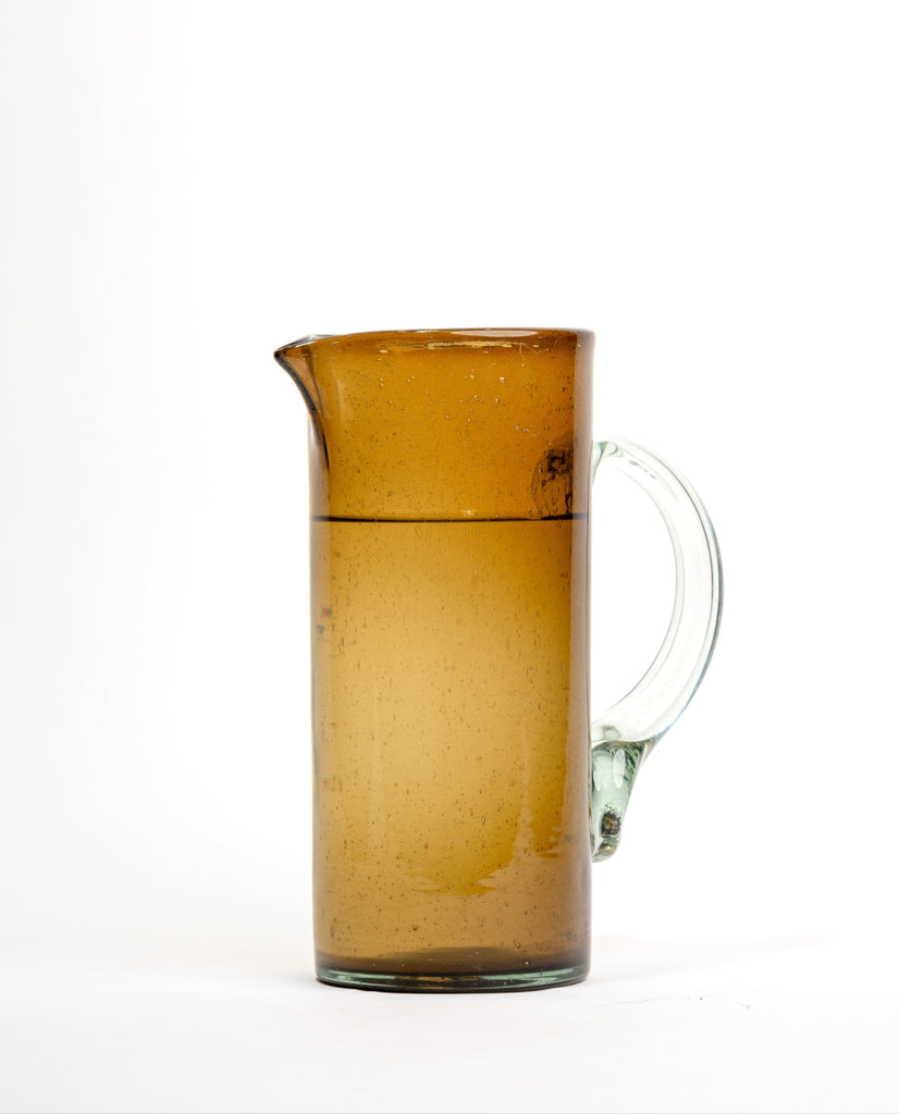 Jarra para agua, Jarra de vidrio soplado, Jarra individual, Jarra de litro y medio, Jarra para comedor, Jarra para mesa, Jarra de vidrio, cristalería, decor, decoración