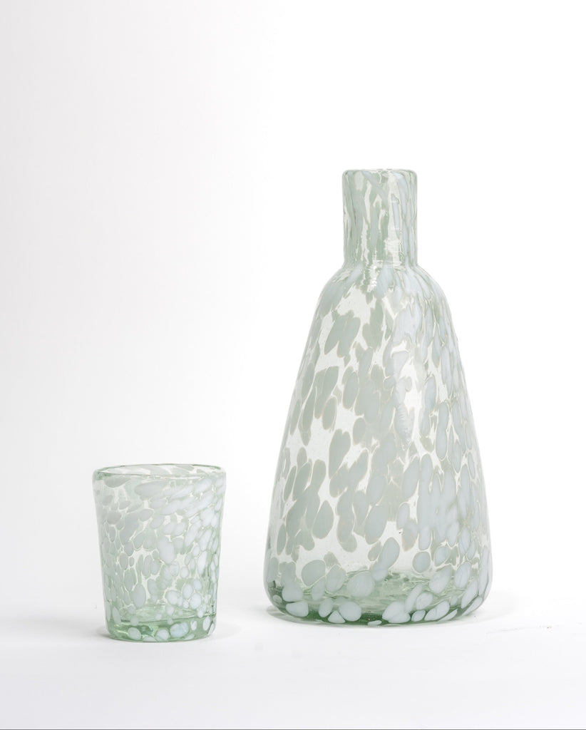 Jarra para agua, Jarra de vidrio soplado, Jarra para buro, Jarra individual, Jarra con vaso, Jarra de dos litros, cristalería, decor, decoración