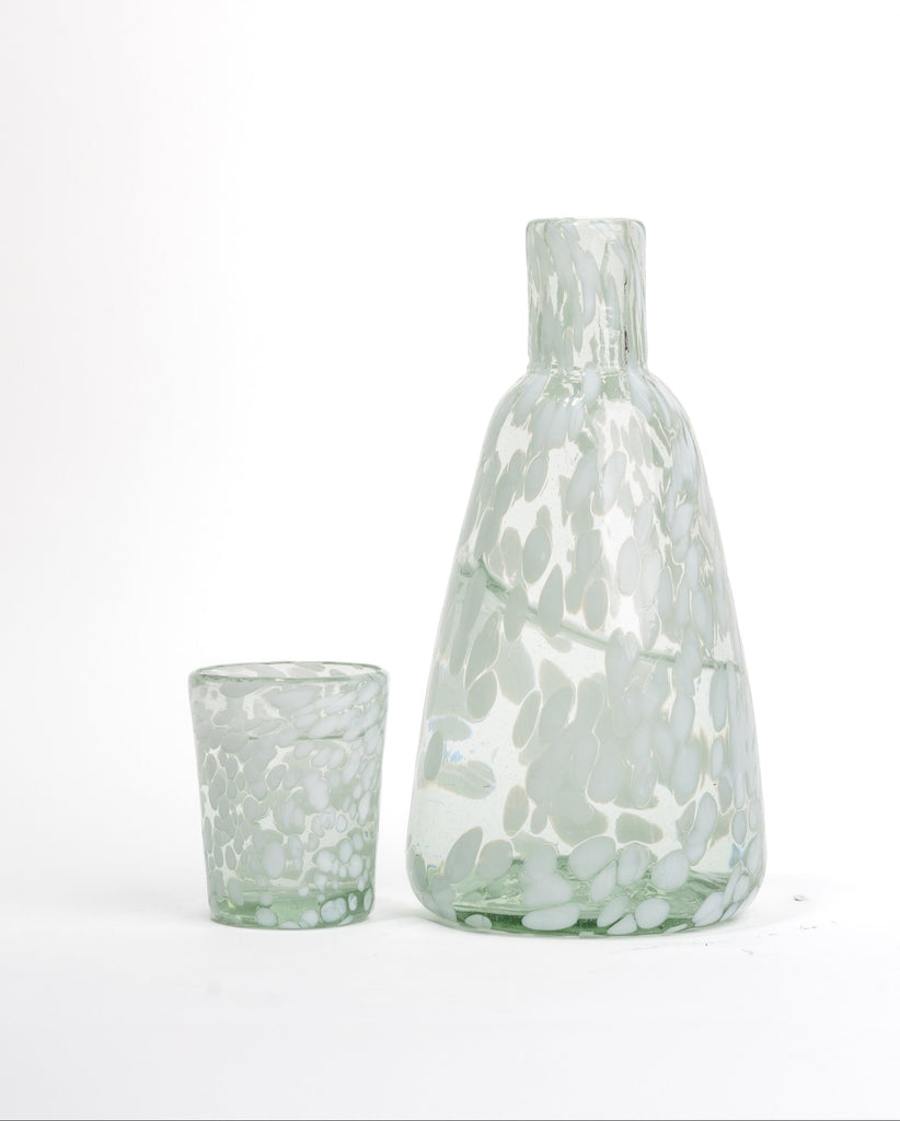 Jarra para agua, Jarra de vidrio soplado, Jarra para buro, Jarra individual, Jarra con vaso, Jarra de dos litros, cristalería, decor, decoración